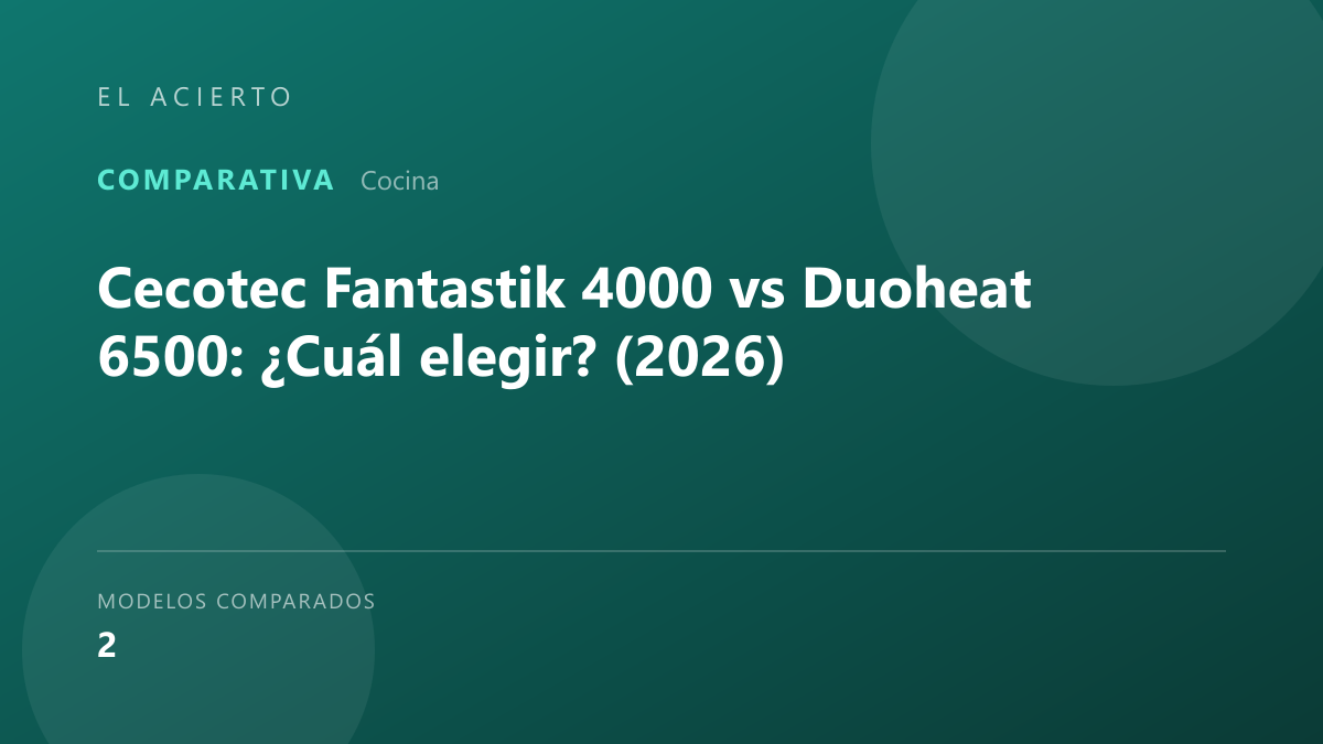 Cecotec Fantastik 4000 vs Duoheat 6500: ¿Cuál elegir? (2026)
