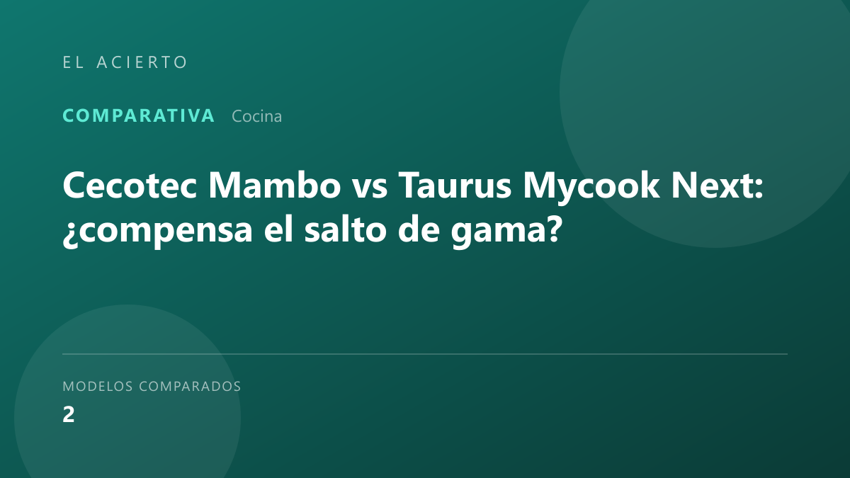 Cecotec Mambo vs Taurus Mycook Next: ¿compensa el salto de gama?