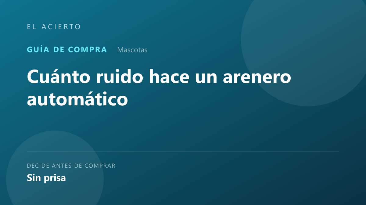 Cuánto ruido hace un arenero automático