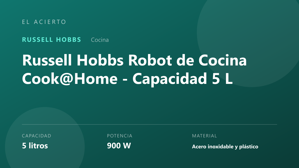 Russell Hobbs Cook@Home: análisis y características del robot