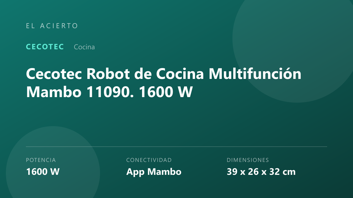 Análisis del Cecotec Mambo 11090: características y opinión