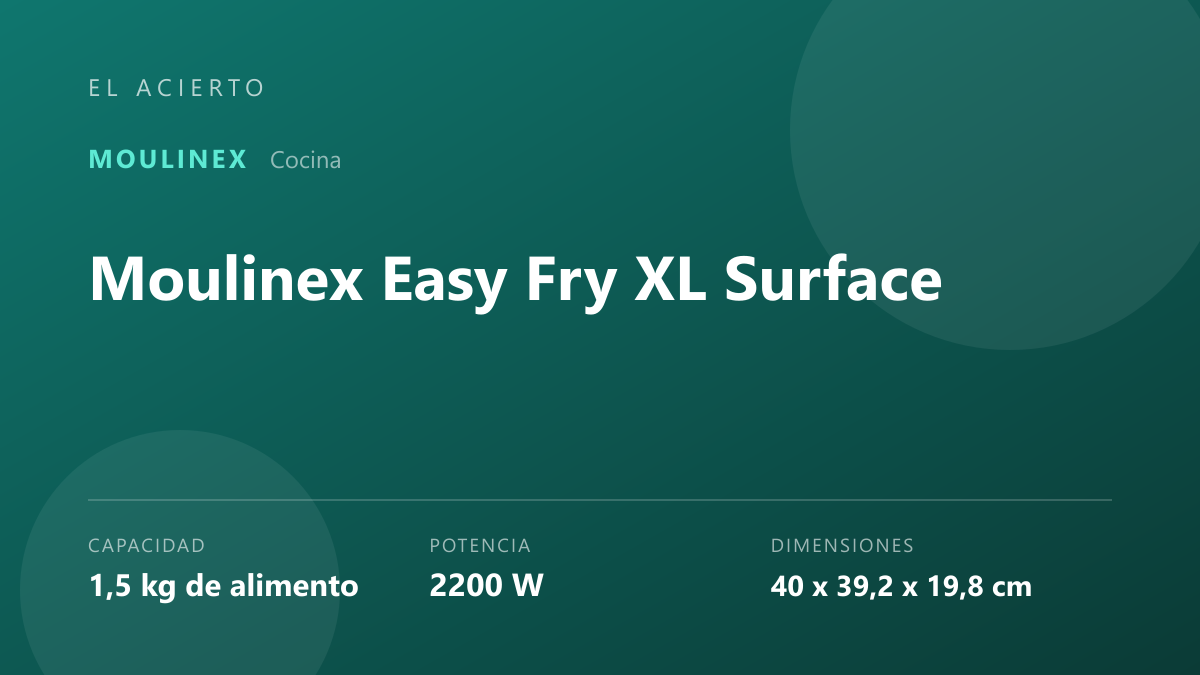 Moulinex Easy Fry XL Surface: análisis y opinión