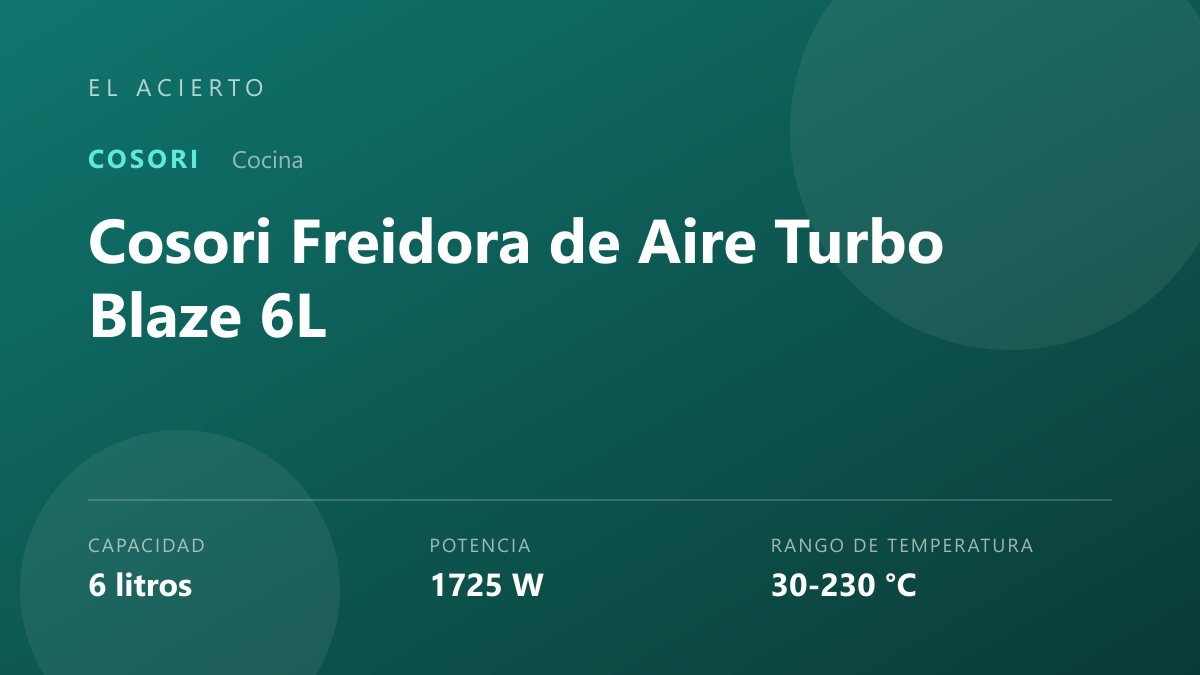 Cosori Turbo Blaze 6 L: Análisis de la freidora con motor DC